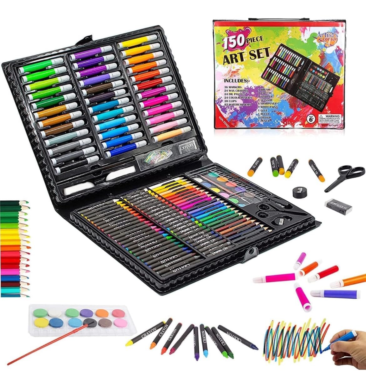 Color Kit Art Set for Kids,150 Pieces Drawing Kit - Image 3