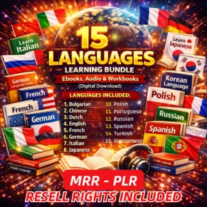 15 Languages Learning Pack – Complete Digital Learning System + Resell Rights!