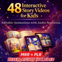 48 Interactive Kids Story Bundle – Editable Canva Templates + Resell Rights!