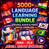 5000+ Language Learning Bundle – 45+ Languages | Ebooks, Audio, Video + MRR & PLR Rights