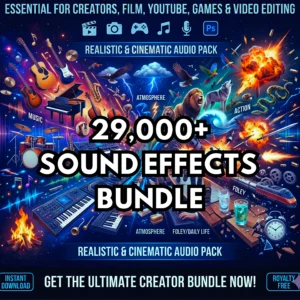 29,000+ Sound Effects Library for Creators, Film, YouTube, Game & Other Video Editing