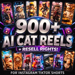 900+ Viral AI Cat Reels Bundle – Cute Content + Resell Rights!