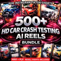 500+ HD Car Crash Testing AI Reels Bundle - Includes Resell Rights
